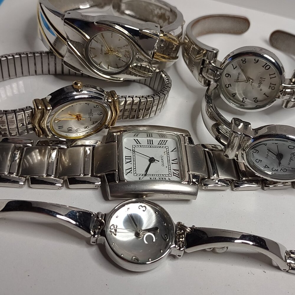 Lot Of 6 Untested Silver Tone Watches